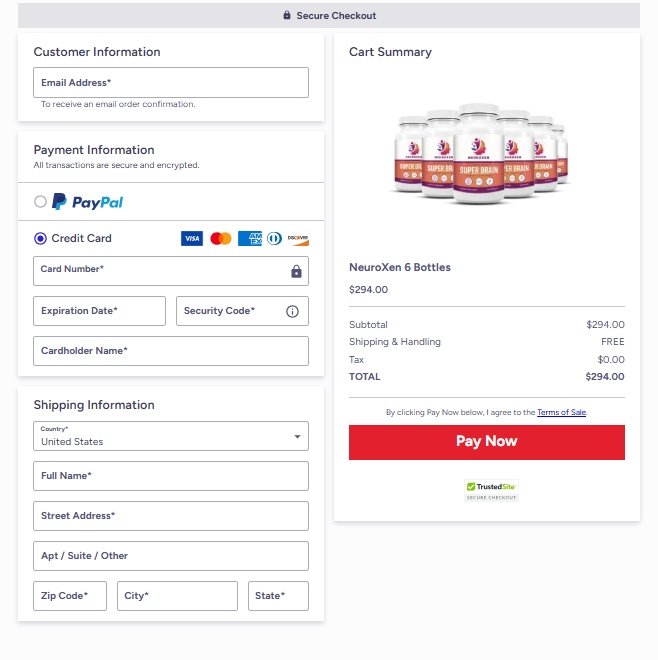 NeuroXen official website payment receipt